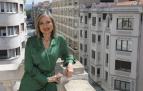 Cristina Ibarrola en uno de los balcones de la sede de UPN en Pamplona.
