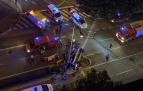 Estado en el que ha quedado el furgón policial en la Baja Navarra