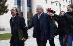 Pachi Izco, tras someterse a una prueba caligráfica en la Audiencia.