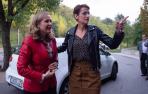 La ministra en funciones de Economía y Empresa, Nadia Calviño, junto a la presidenta María Chivite