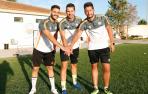 Jorge, Raúl y Miguel Chueca Litago son hermanos y han coincidido esta temporada en el Buñuel, de la Regional Preferente