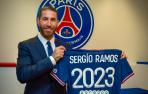 Sergio Ramos el día de su presentación como jugador del PSG