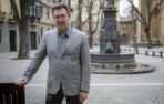 Patxi Vera Donazar, este viernes en la plazuela de San José, su rincón favorito de Pamplona