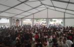 La carpa se llenó de público para asistir a los conciertos organizados por Jaleo Murchantino.