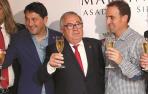 Braulio, Sabalza y Arrasate, en el brindis navideño