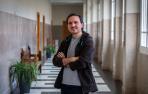 Miguel Arrieta Eguren, este viernes, en una de las galerías interiores del seminario diocesano de Pamplona.