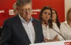 El presidente de la Generalitat y candidato del PSPV a revalidar este cargo, Ximo Puig, interviene durante el seguimiento de la jornada electoral