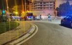 Policía Municipal de Pamplona en el lugar del accidente