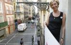 Rosa D&iacute;ez, este viernes en Pamplona, inaugurando la sede de su partido