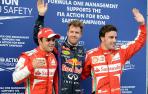 Vettel logra la 'pole' bajo el agua, por delante de Massa y Alonso