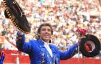 Pablo Hermoso de Mendoza, en un festejo de su temporada mexicana en 2014