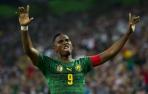 Eto'o celebra tras marcar ante Alemania