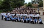 Los grupos participantes en la concentración de coros de la Ribera que se celebró en Cascante.