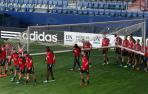 Los jugadores de Osasuna, en El Sadar