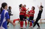 Celebración de las jugadoras del Orvina contra La Rioja
