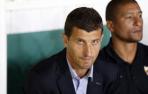 Javi Gracia, en el banquillo del Málaga