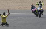 Rossi celebra su victoria en el GP de España.