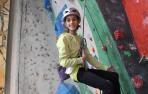 ​En la cima de la escalada con 16 años