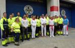 ​Barkos y Domínguez visitan las instalaciones de DYA Navarra en Sanfermines