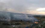 Un fuego detiene un tren con mercancías peligrosas en Caparroso
