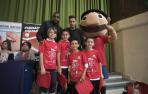Sergio León y Raoul Loé visitaron a los alumnos del colegio Luis Amigó