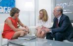 La ministra García Tejerina, con Beltrán y Pérez Lapazarán, ayer.