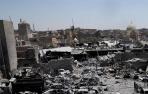 Los restos de la mezquita al Nuri de Mosul