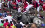Montón en el último encierro de los Sanfermines
