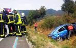 Heridas leves cinco vecinas de Sarriguren tras salirse de la vía su coche en Sorauren