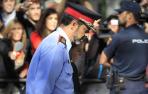 El jefe de los Mossos d'Esquadra, Josep Lluis Trapero, a su salida de la Audiencia Nacional tras declarar ante la juez Carmen Lamela.