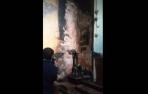 Incendio en la iglesia de Areso