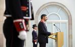 El major de los Mossos d'Esquadra, Josep Lluís Trapero, durante su discurso tras recibir la Medalla de Honor del Parlament de Cataluña.