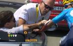 Nairo Quintana sufre una caída sin consecuencias a 104 kms de meta