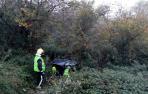 Rescatado tras salirse de la vía y cae a una acequia de 5 metros en Ablitas
