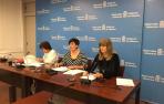 Las consejeras Beaumont, María Solana y Ana Ollo.