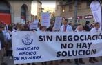 Manifestación del Sindicato de Médicos de Navarra en tercera jornada de huelga