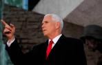 Mike Pence, en Varsovia, durante la conferencia sobre Oriente Medio.