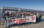 Concentración de protesta celebrada este martes por parte de la plantilla de Manipulados Mendavia.