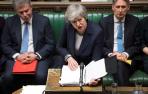 La Primera Ministra Theresa May habla en el Parlamento este miércoles.