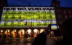 Proyectan imágenes de los "papeles de Bárcenas" en la Plaza Mayor de Madrid