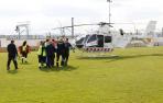 Trasladado en helicóptero un jugador del Cortes por un golpe en la cabeza