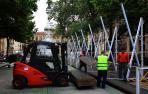 El montaje de la Tómbola en Pamplona ya está en marcha para abrir el 25 de mayo