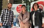 Rubén Ramallo, Edurne Eguino y Pilar Gastón, de la candidatura de IE al Ayuntamiento de Pamplona.