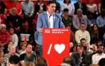 Pedro Sánchez, durante un acto de esta campaña electoral