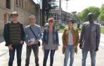 Bakartxo Ruiz (en el centro) con otros candidatos de EH Bildu al Parlamento de Navarra