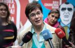 Edurne Eguino en un acto de campaña electora de I-E