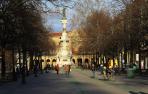 El Paseo de Sarasate en una imagen tomada justo un año después de la nevada.