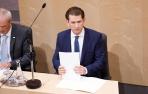 El canciller austriaco Sebastian Kurz, en la sesión especial del Parlamento.