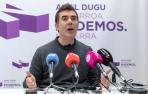 Eduardo Santos, de Podemos, durante una rueda de prensa la pasada semana.