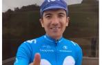 Richard Carapaz (Movistar) da la bienvenida a su compatriota Pervis Estupiñán